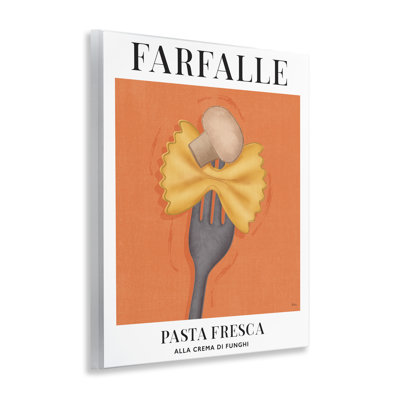 Art mural rétro Farfalle sur fourche, design par Véronique Charron