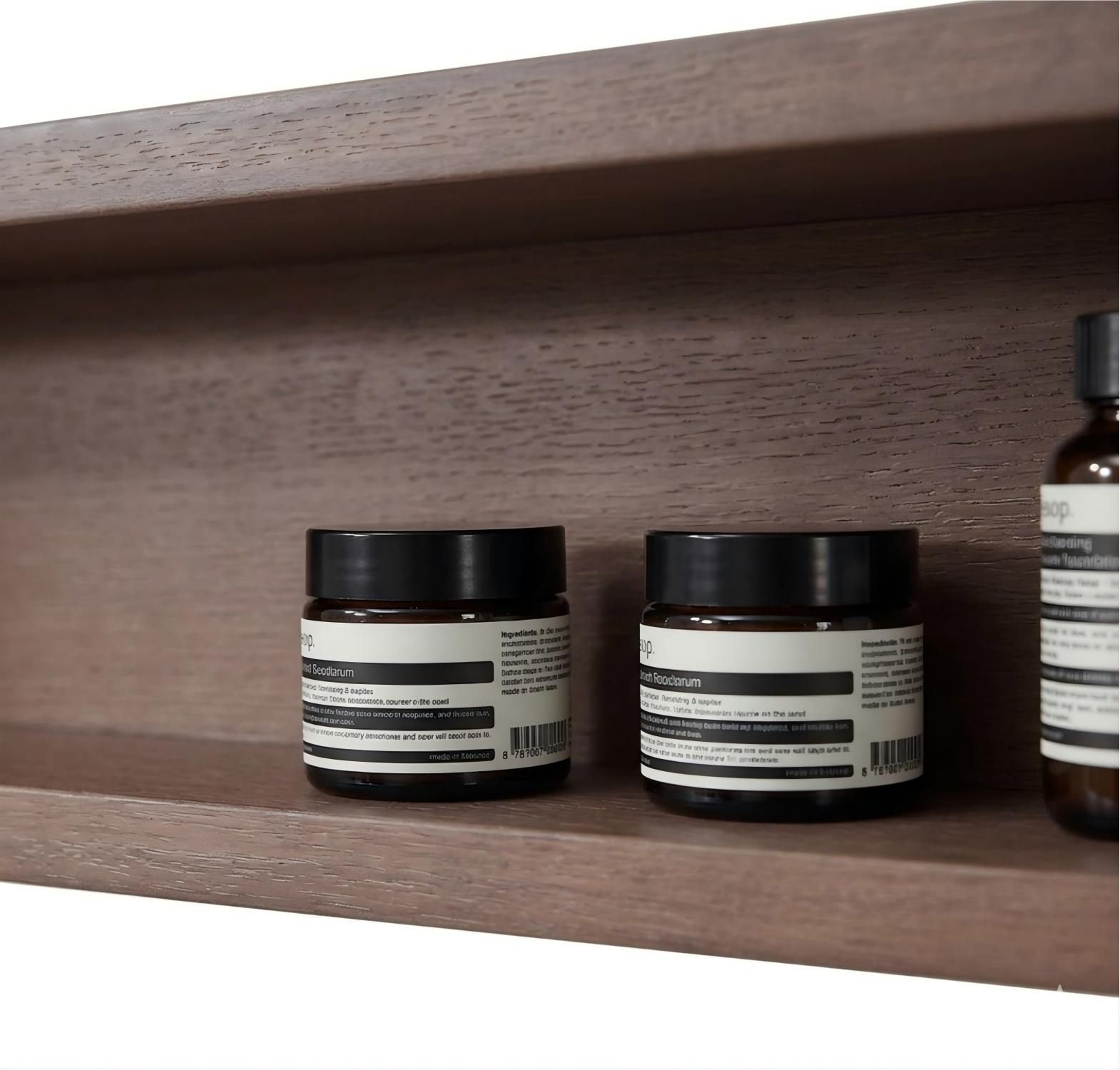 Wall-Mounted Bathroom Shelves, Chestnut Oak