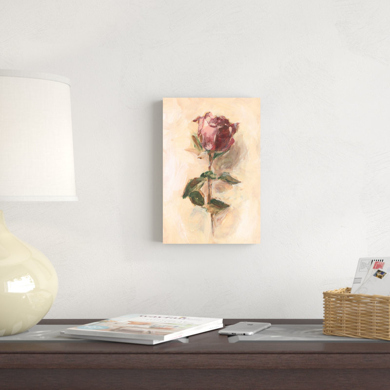 Painterly Rose Study I, H 12 po x l 8 po