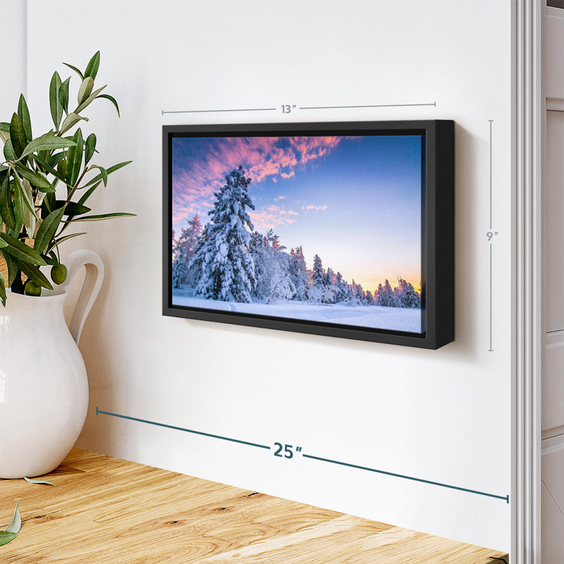 «Pink Sunset At Winter», reproduction sur toile, H 9 po x l 13 po