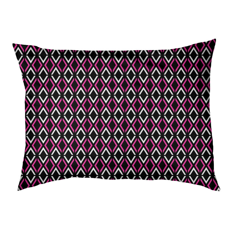 Coussin Byrge, Grand (l 42,5 po x P 32,5 po x H 14 po), Noir / jaune / bleu sarcelle