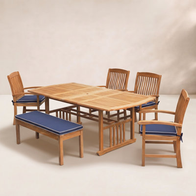 Narelle 85" Teak Patio Dining Set