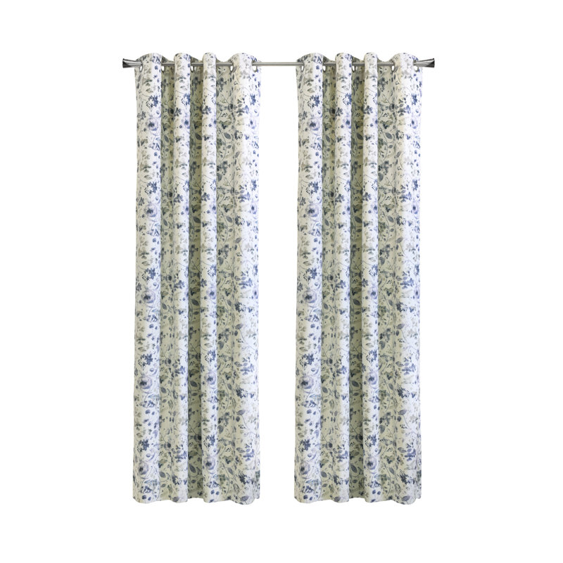 Flora Blackout Grommet Curtain Panel in Silver, 52" W x 63" L