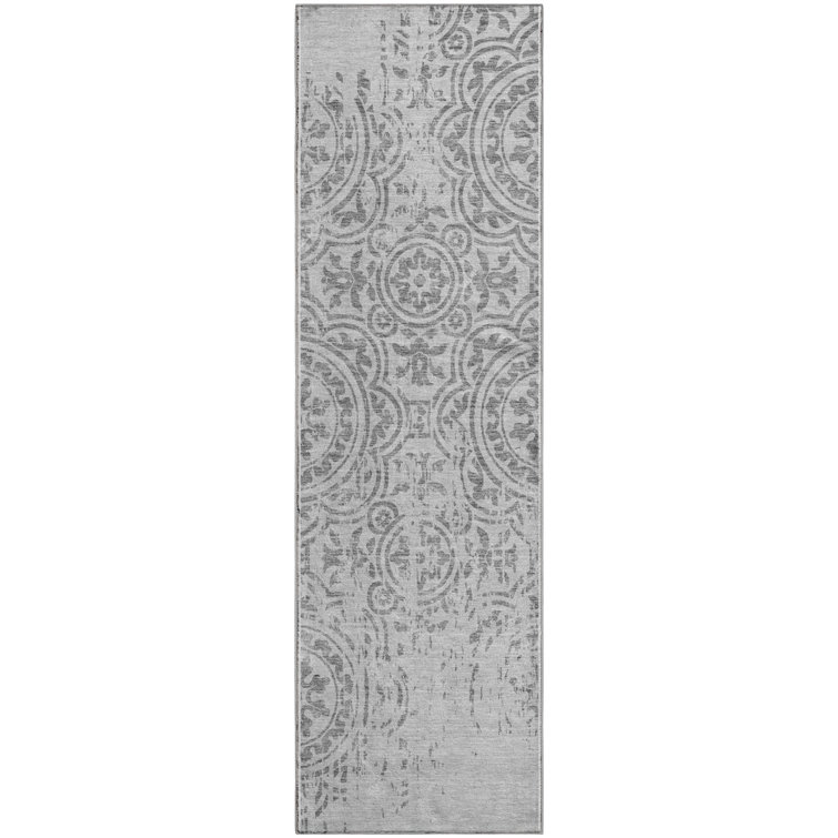 Premium Machine Washable Prisco Silver Rug