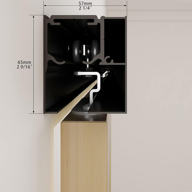 Sliding Standard Single Track Barn Door Hardware Kit(Doors Not Included), Black