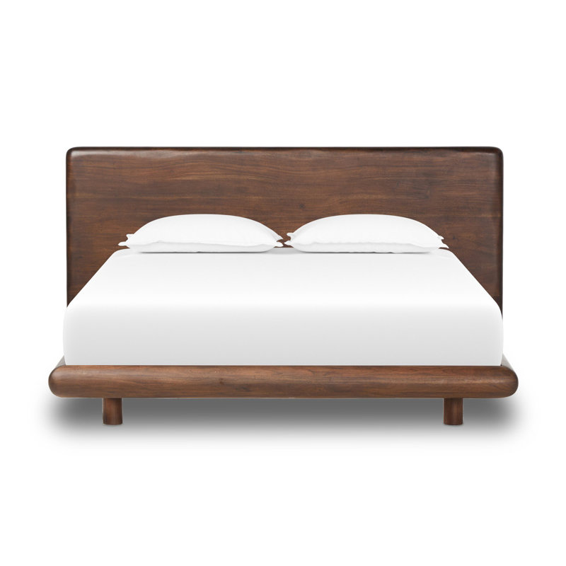 Lit Weatley - Acacia brun rustique, Roi