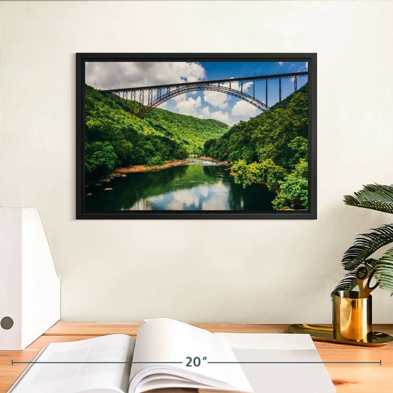 Pont New River Gorge, Cadre flottant noir, 13 po x 9 po