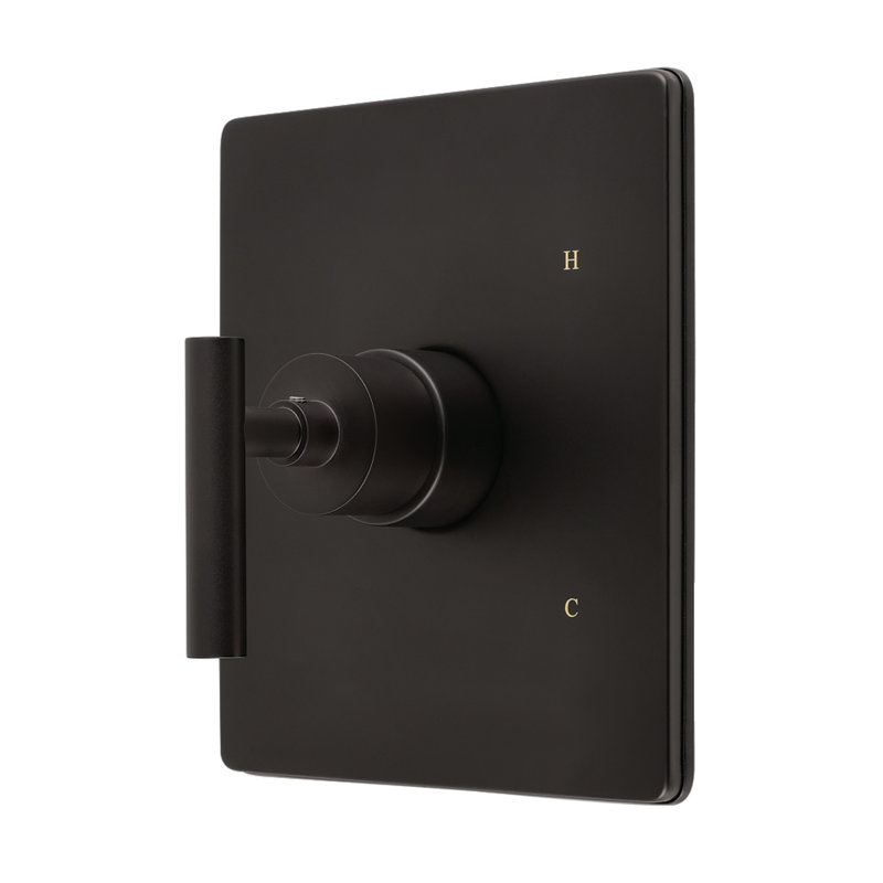 Kingston Brass Manhattan Single-Handle Pressure Balanced Shower Valve and Trim Set - Valve Included, Matte Black