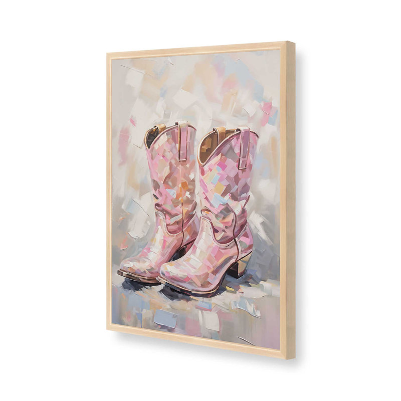 Cowboy Essentials in Pink I Print, H 15 po x l 12 po, Érable brut