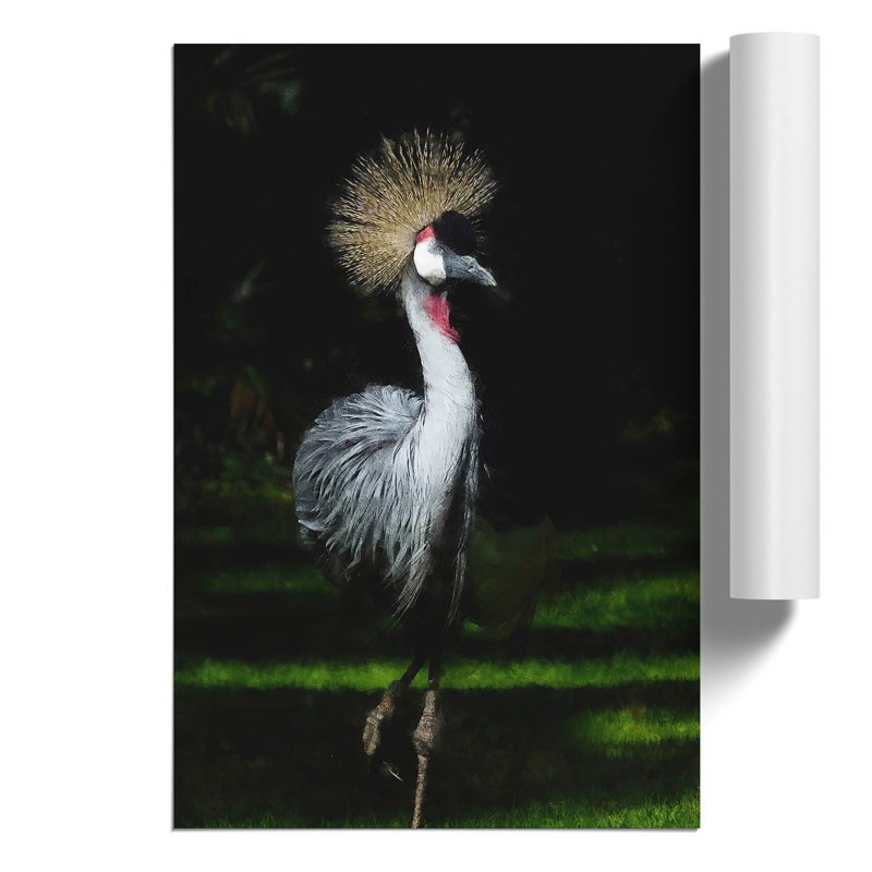 Crane Bird Painting - Frameless Print, 42cm H x 30cm W x 0.1cm D