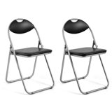 2 Pieces Portable Folding Dining Chairs Set With Carrying Handles