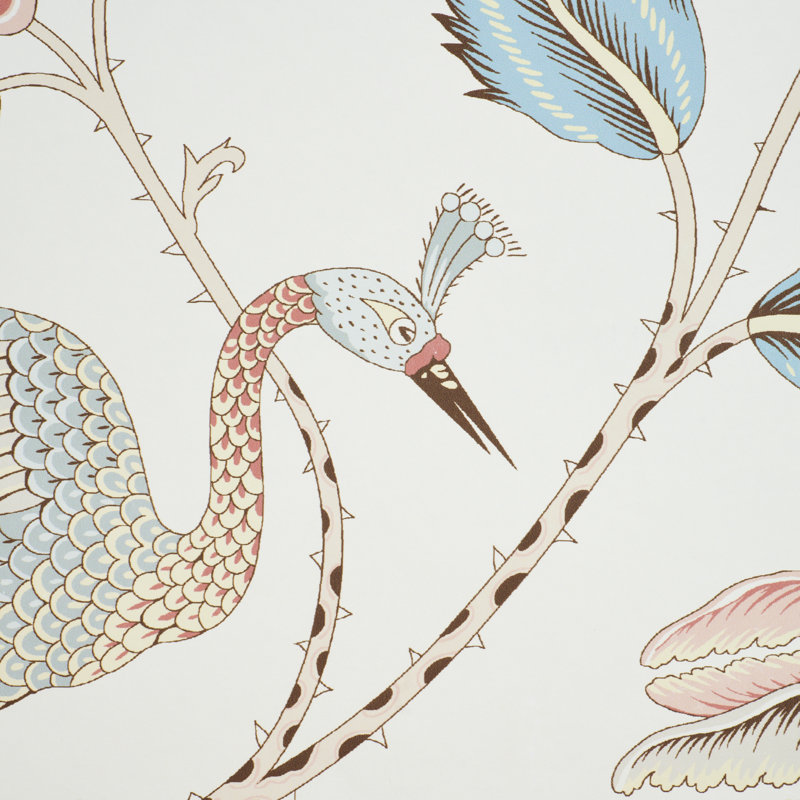Campagne Wallpaper, Peacock/Rouge