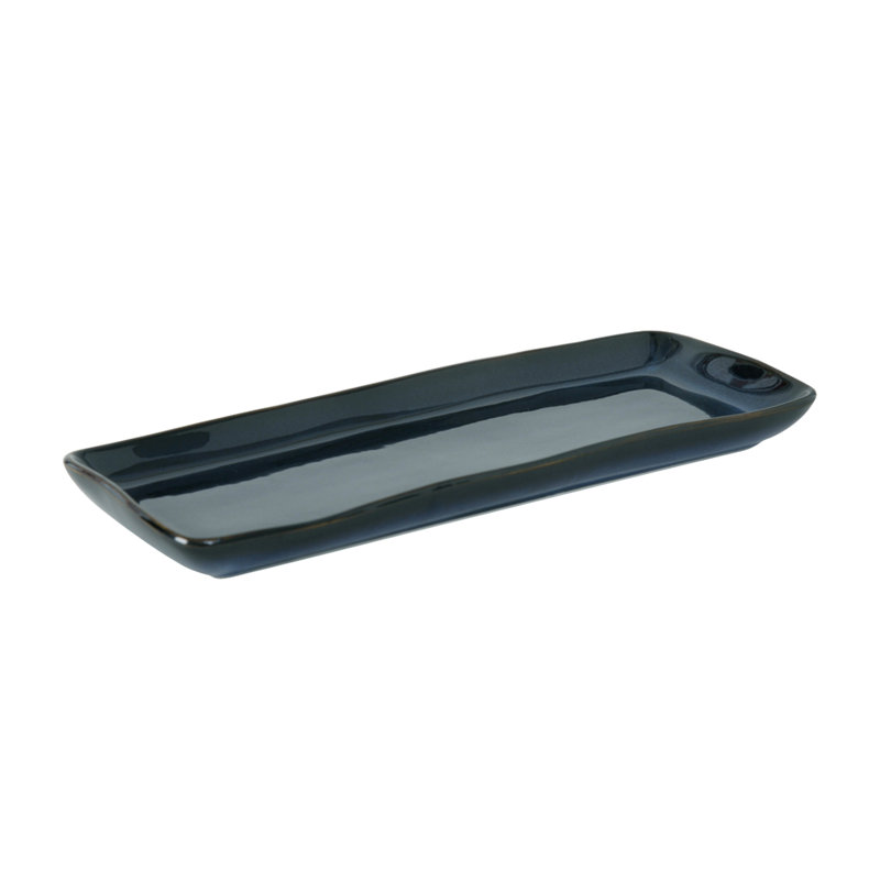 Plateau artisanal, Bleu ciel nocturne, H 1,13 po x l 11,63 po x P 5,13 po