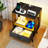 2 Pack Modern Nightstand With Charging Station, LED Light, And Adjustable Fabric Drawers For Enhanced Bedside Convenience-995464938