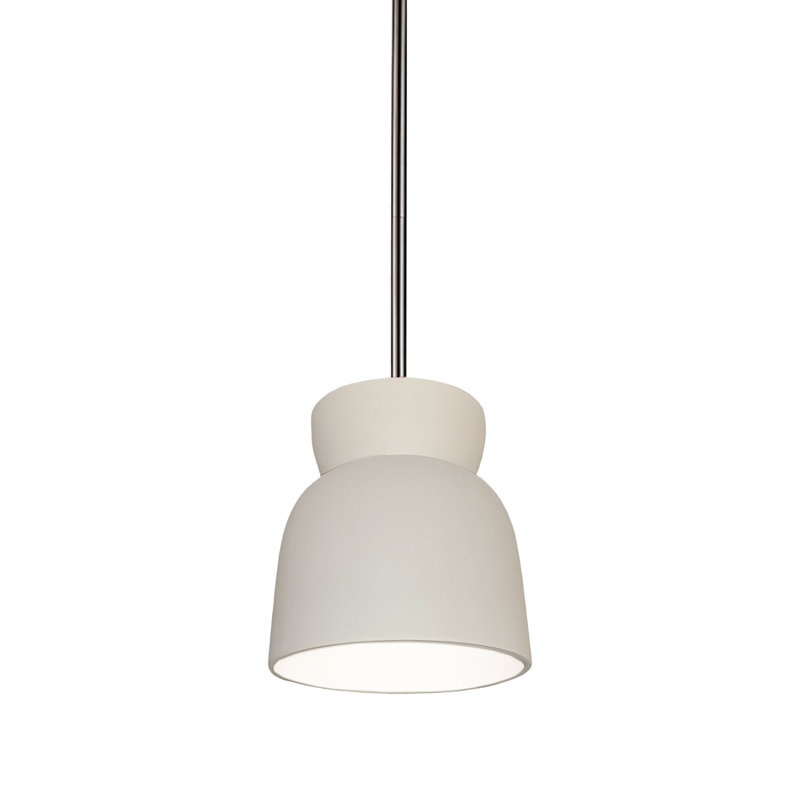 (6) Luminaire suspendu en forme de sablier, Bisque, Nickel brossé