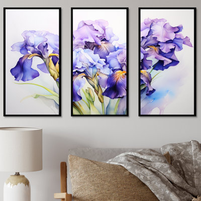 Purple Irises Minimalism Beauty Dream - Irises Wall Art Set