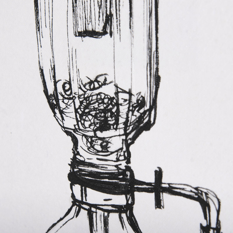 Toile texturée embellie à la main Siphon, H 40 po x l 30 po x P 1,5 po