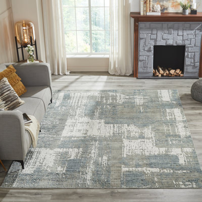 Tapis gris ardoise en laine tissé à la main Atelier