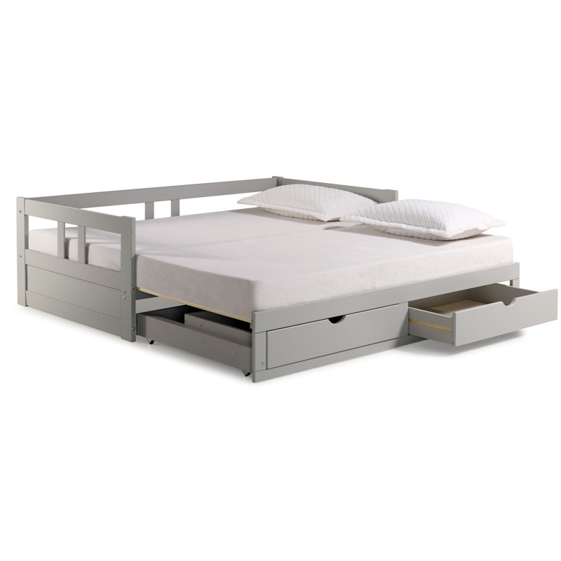 Lit de jour avec rangement Melody, Gris tourterelle