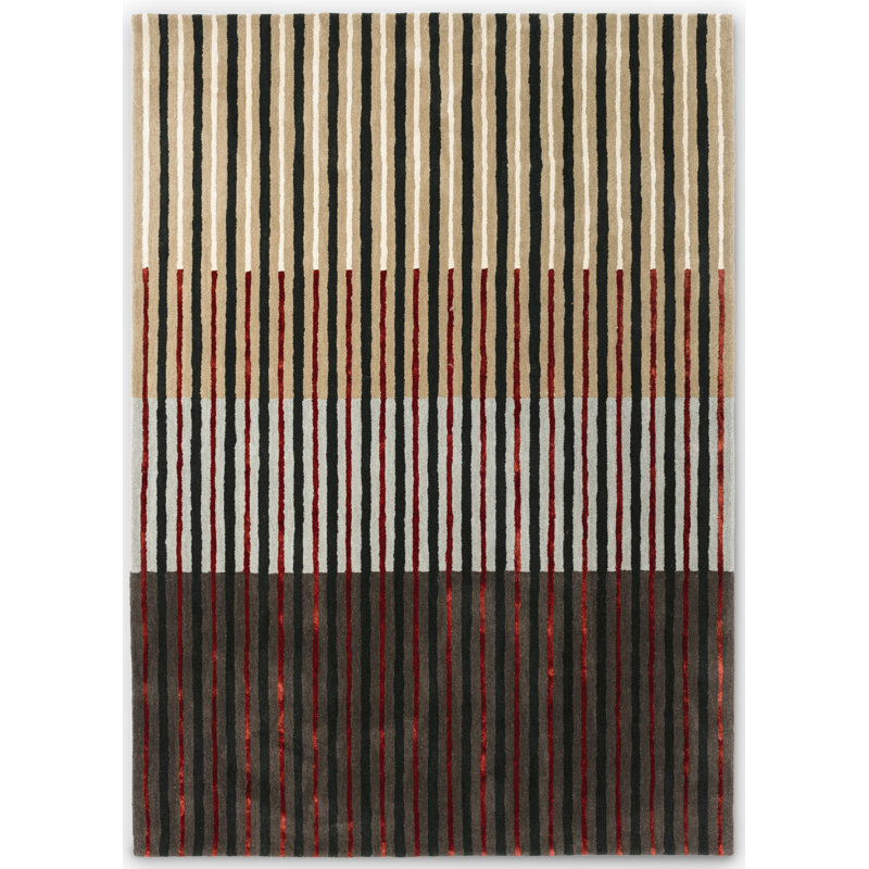 Decor Hand Tufted Striped Area Rug, Rectangle 6'7'' x 9'2''