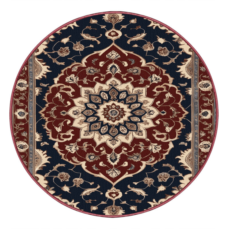 Tapis brun lavable à la machine, Rond 4 pi