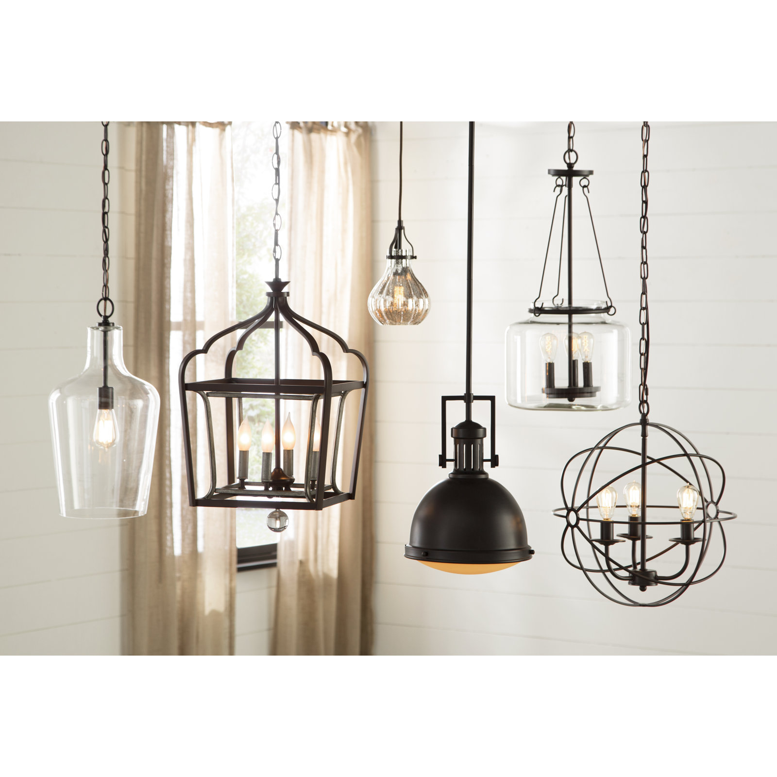 Dori Dimmable Bell Single Light Pendant, Clear, English Bronze