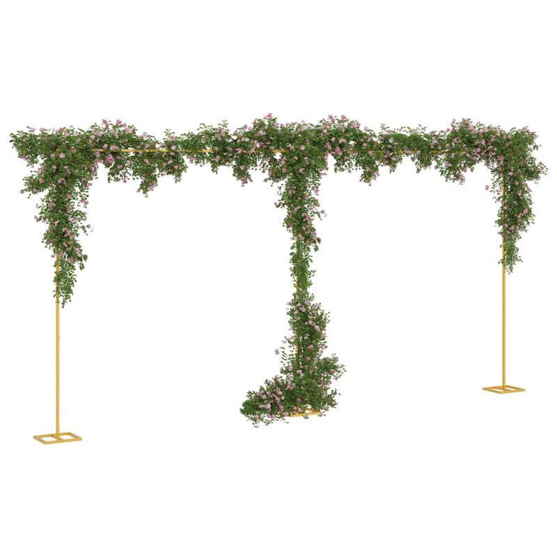 657cm W x 35cm D Steel Arbour in Gold