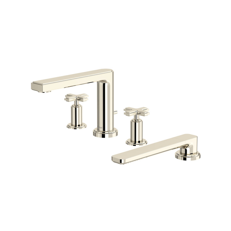 Manifesto 4-Hole Deck Mount Tub Filler, Polished Nickel