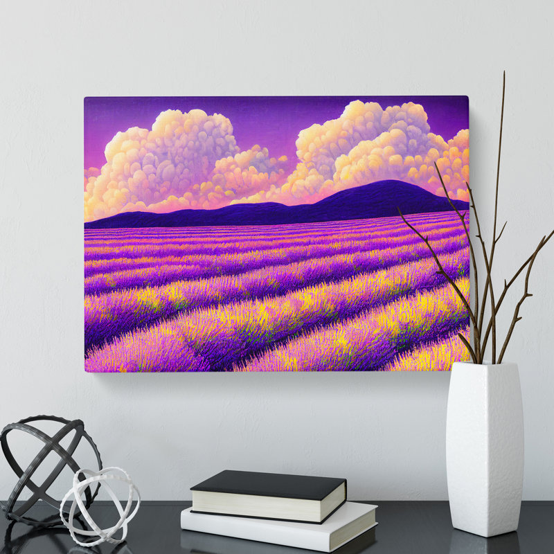 Exquisite Lavender Flower Field - Wrapped Canvas, 40cm H x 60cm W x 3cm D