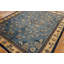 Blue Floral Medallion Hand Knotted Pile Rectangle Wool Antique 1920s Rug