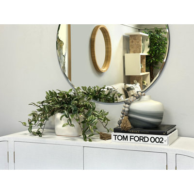 Karas Faux Tradescantia Plant in Ceramic Vase