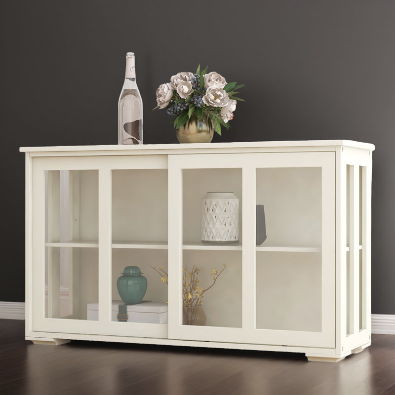 42" Kitchen Storage Sideboard Buffet Cabinet Console Table, White