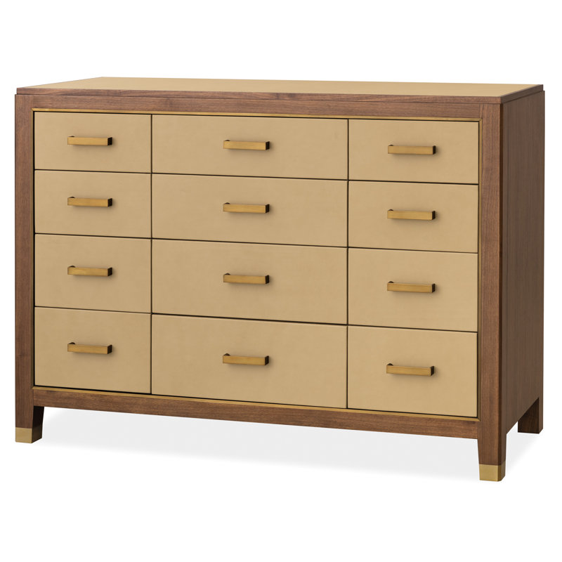 Melange Geneva Accent Drawer Chest, Brown/Gold