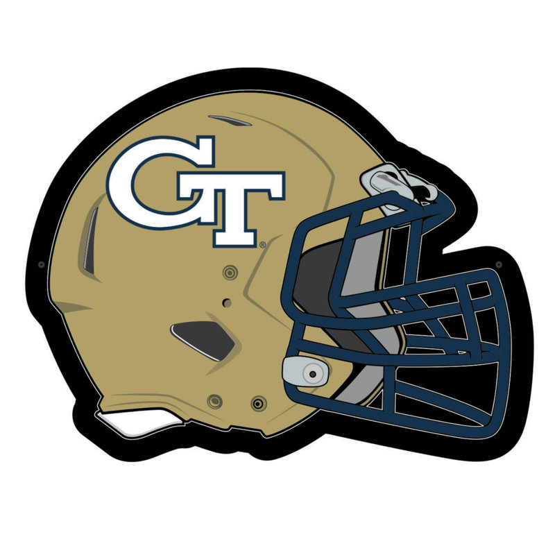 NCAA Team Helmet Shaped LED Lighted Wall Sign, Georgia Tech