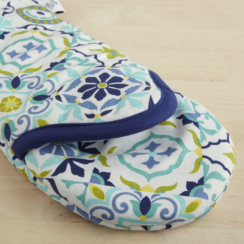 Ensemble de 2 gants de cuisine et porte-casseroles Fiesta Worn Tiles, Bleu