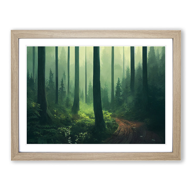 An Enviable Forest - Single Picture Frame Print, Oak, 34cm H x 46cm W x 2cm D