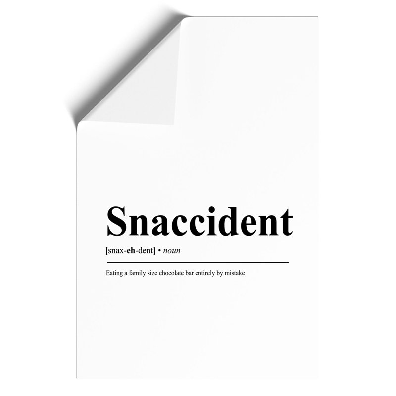 Snaccident - Frameless Print, 30cm H x 21cm W x 0.1cm D