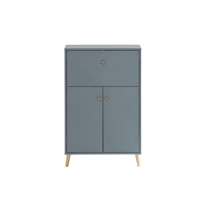 Datus Rectangular Desk with Cabinet, Blue