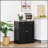 Sideboard with Solid Wood Countertop, Modern Kitchen Storage Cabinet, Coffee Bar Cabinet with 2 Drawers, Doors and Adjustable Shelf