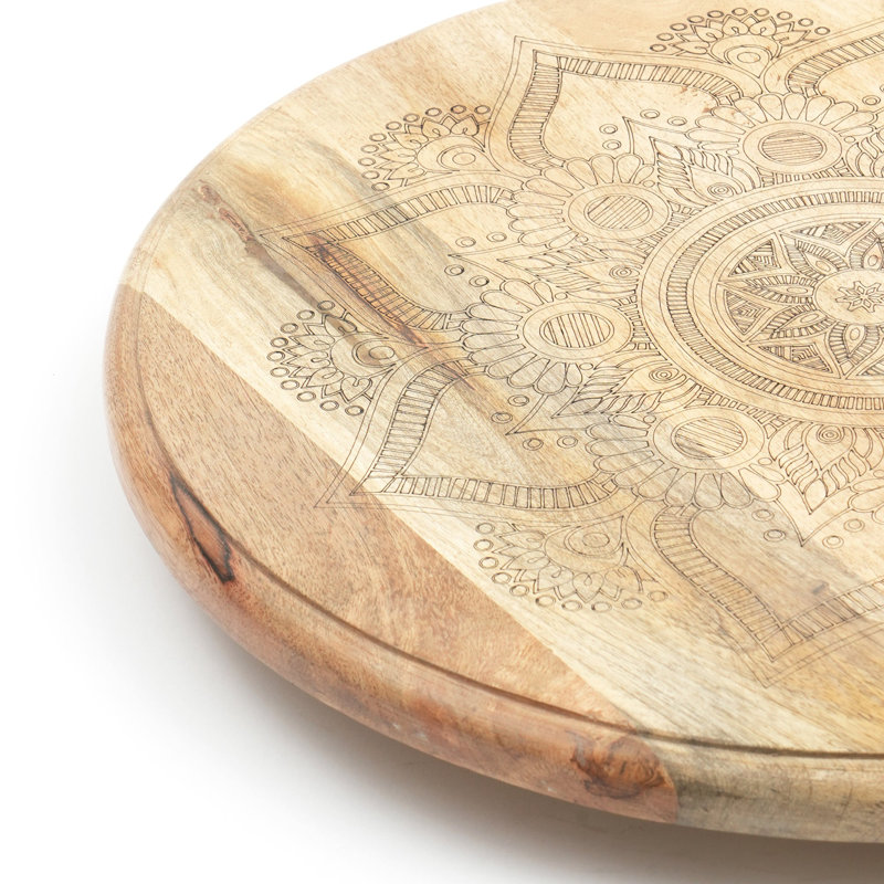 World Menagerie Mango Wood Lazy Susan