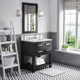 Cronin 30" Carrara White Marble Countertop Bath Vanity with Mirror 
