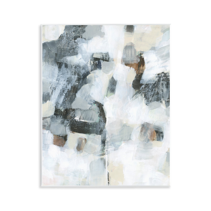 Art mural gris et blanc à motif abstrait par Melissa Wang