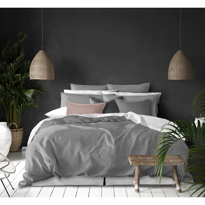 Ensemble de couvre-lit, Couvre-lit très grand + 2 taies décoratives + 2, Gris