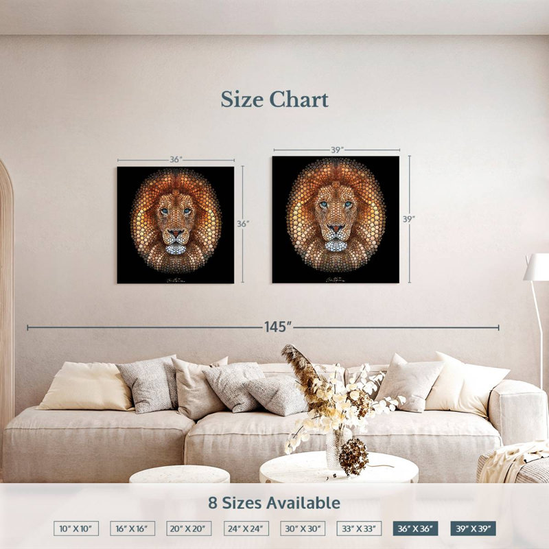 Brampt Digital Lion, 39" H x 39" W