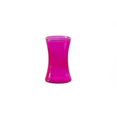Vase en verre rose