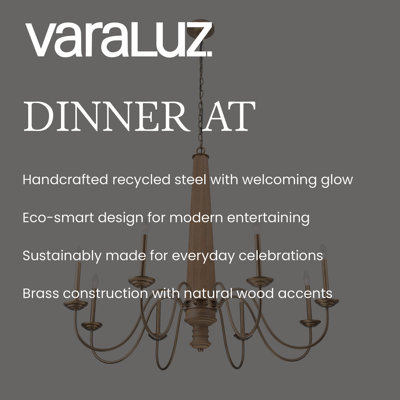 Dinner at Chandelier - Heritage Bronze - 28"W x 26.5"H