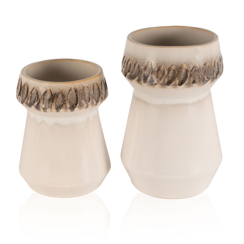 Vera Ceramic Table Vase, Small, 9" H x 6" W x 6" D
