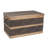 Decorative Trunk, Embossed Metal, Chinese Fir Wood, Darkened Interior, Rope Handles, Flat and Fully Opening Lid, Handmade, Walnut and Almond Stain-1789150377