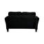 Canapé modulaire confortable en velours noir à 2 places pour la chambre à coucher ou le bureau, avec structure en bois franc, coussins de soutien en mousse et poupée en coton à accoudoir droit légèrement incliné-1633521820