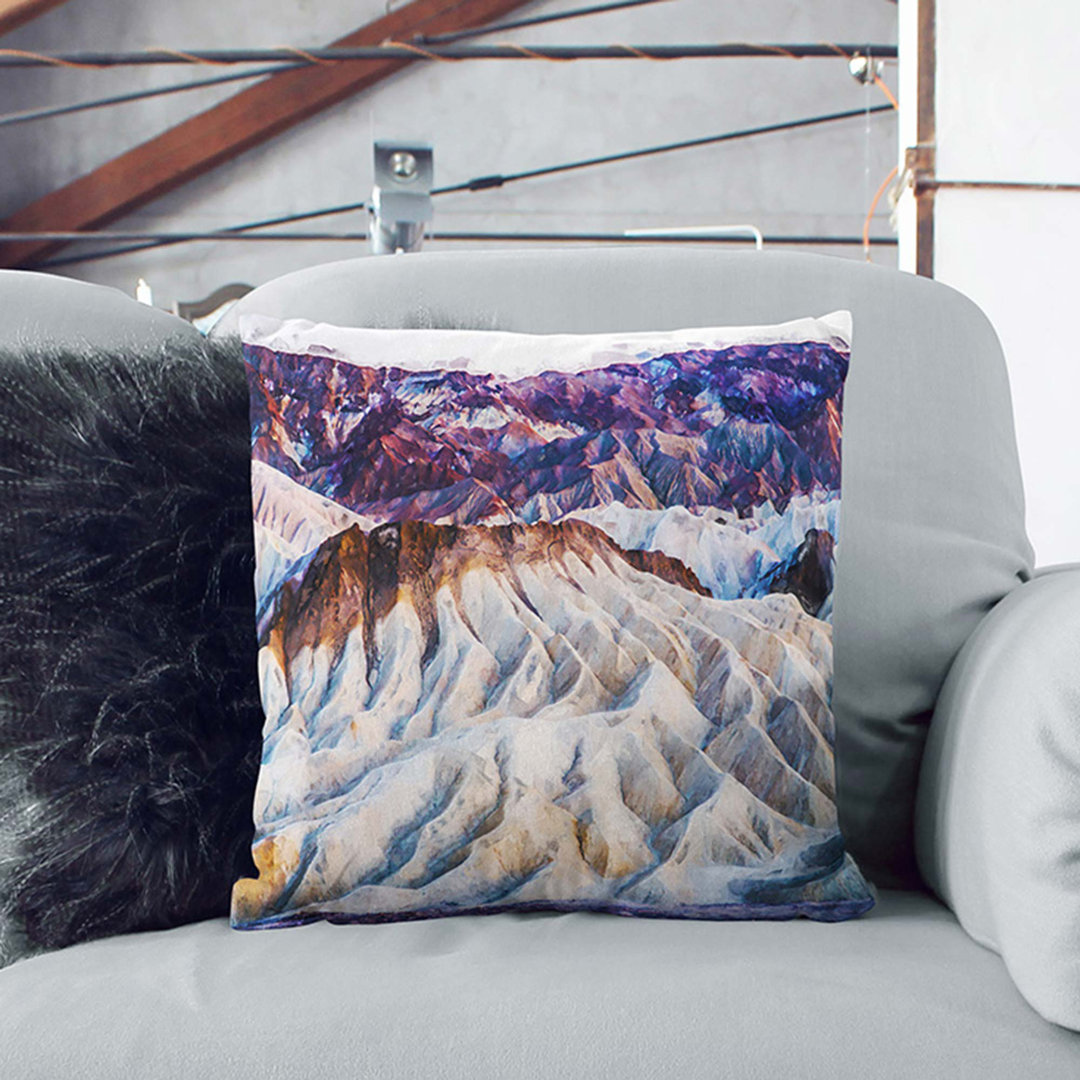 Death Valley Mountains in California in Abstract Cushion with Filling